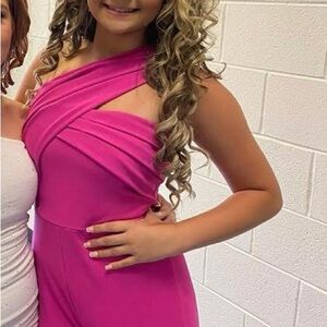 One-Shoulder Pink Jumpsuit